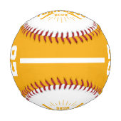 Personalized Player Team Logo Yellow 野球ボール (正面)