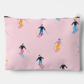 Personalized Playful Pastel Skiers Retro アクセサリーポーチ (裏面)