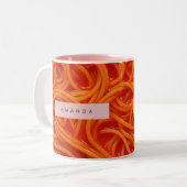 Personalized Playful Spaghetti in Tomato Sauce ツートーンマグカップ (正面左)