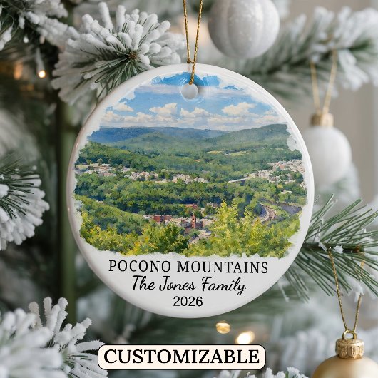 Personalized Pocono Mountains, Custom Pennsylvania セラミックオーナメント