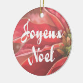 Personalized Poinsettia Joyeux Noel セラミックオーナメント (左)