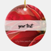 Personalized Poinsettia Joyeux Noel セラミックオーナメント (裏面)