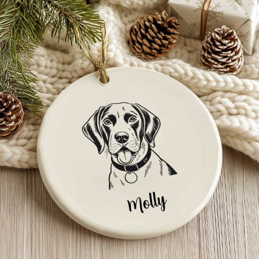Personalized Pointer Dog Christmas セラミックオーナメント