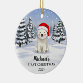 Personalized Polar Bear Baby Christmas Ornament セラミックオーナメント (右)