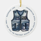 Personalized Police Law Enforcement Retirement セラミックオーナメント (正面)