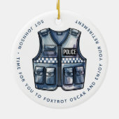 Personalized Police Law Enforcement Retirement セラミックオーナメント (裏面)