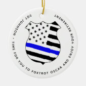 Personalized Police Law Enforcement Retirement セラミックオーナメント (正面)