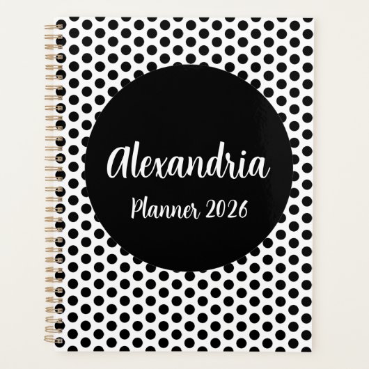 Personalized Polka Dot Planner プランナー手帳 (正面)