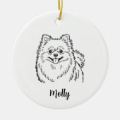 Personalized Pomeranian Dog Christmas セラミックオーナメント (正面)