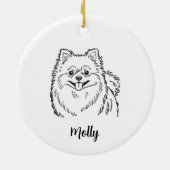 Personalized Pomeranian Dog Christmas セラミックオーナメント (裏面)