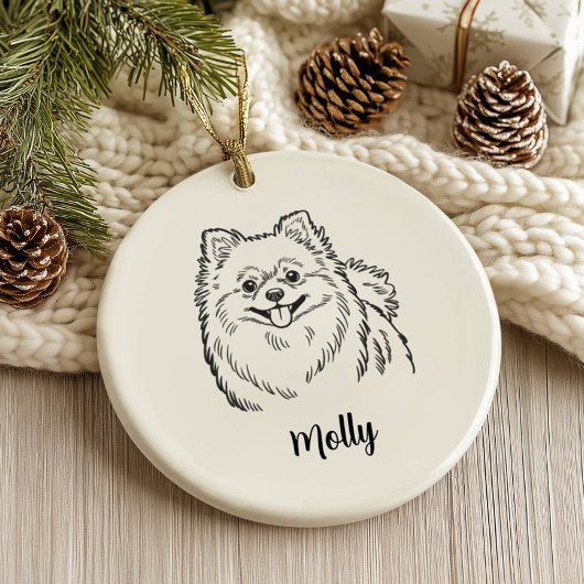 Personalized Pomeranian Dog Christmas セラミックオーナメント