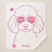 Personalized Poodle Blanket for Dog Mom  Rose Pink シェルパブランケット (正面)