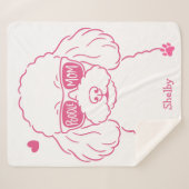 Personalized Poodle Blanket for Dog Mom  Rose Pink シェルパブランケット (正面(横))