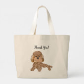 Personalized Poodle Dog ラージトートバッグ (裏面)