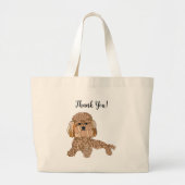 Personalized Poodle Dog ラージトートバッグ (正面)