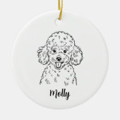 Personalized Poodle Dog Christmas セラミックオーナメント (正面)