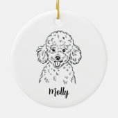 Personalized Poodle Dog Christmas セラミックオーナメント (裏面)