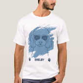 Personalized Poodle Dog Dad Ice Blue Brush T-Shirt Tシャツ (正面)