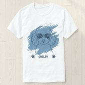 Personalized Poodle Dog Dad Ice Blue Brush T-Shirt Tシャツ