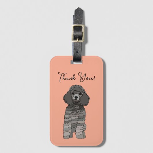 Personalized Poodle Dog Pet ラゲッジタグ (正面縦)
