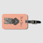 Personalized Poodle Dog Pet ラゲッジタグ (正面横)