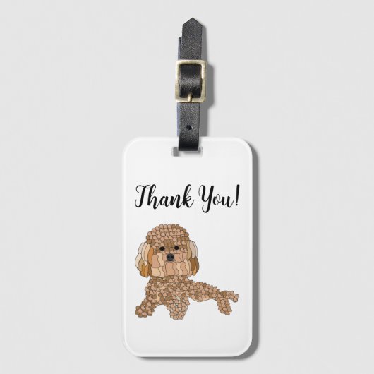 Personalized Poodle Dog Travel ラゲッジタグ (正面縦)