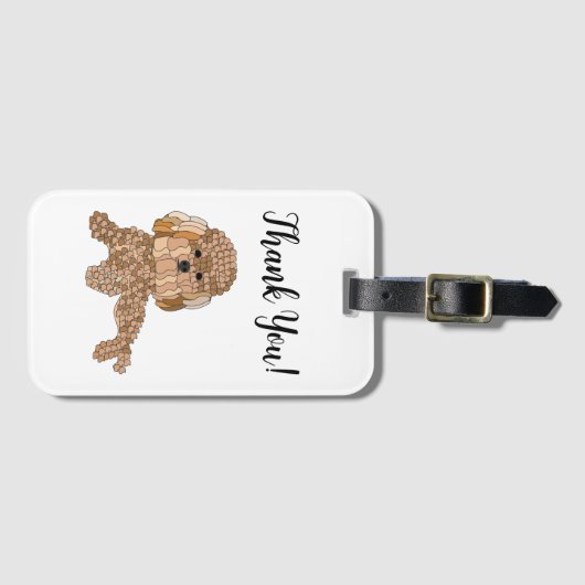 Personalized Poodle Dog Travel ラゲッジタグ (正面横)