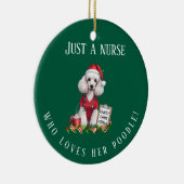 Personalized Poodle Nurse Christmas Dog Lover Gift セラミックオーナメント (右)