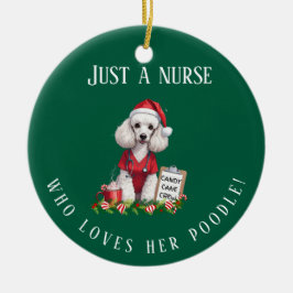Personalized Poodle Nurse Christmas Dog Lover Gift セラミックオーナメント