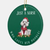 Personalized Poodle Nurse Christmas Dog Lover Gift セラミックオーナメント (左)