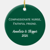Personalized Poodle Nurse Christmas Dog Lover Gift セラミックオーナメント (裏面)
