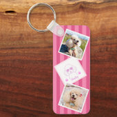 Personalized Poodle Photo Keychain with Name キーホルダー (正面)