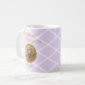 Personalized Poodle Photo | Lavender Poodle Mom コーヒーマグカップ (正面左)