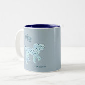 Personalized Poodle Photo Mug Double-Sided Blue ツートーンマグカップ (正面左)