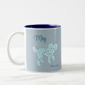 Personalized Poodle Photo Mug Double-Sided Blue ツートーンマグカップ (左)