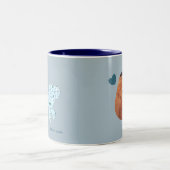 Personalized Poodle Photo Mug Double-Sided Blue ツートーンマグカップ (中央)