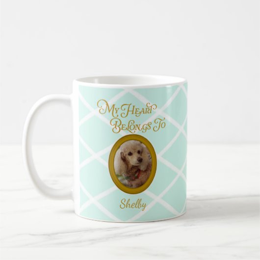 Personalized Poodle Photo | My Heart Belongs To  コーヒーマグカップ (左)
