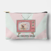 Personalized Poodle Retro TV Pastel Dog Mom Photo  アクセサリーポーチ (正面)