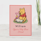 Personalized Pooh Bear Friendship カード (正面)