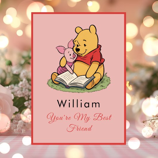 Personalized Pooh Bear Friendship カード