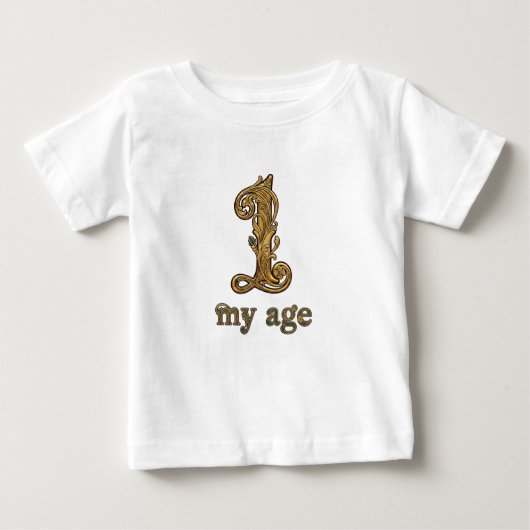 Personalized Pooh First Birthday Baby T-Shirt ベビーTシャツ (正面)