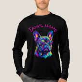 Personalized Pop Art French Bulldog NYC Neon トライブレンドTシャツ (正面)