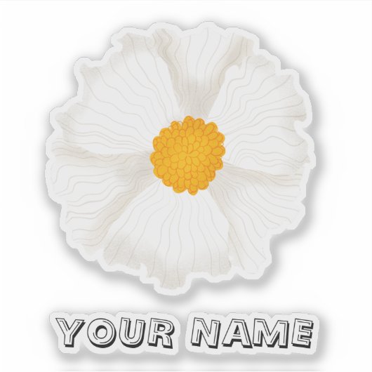 Personalized Poppy Flower Custom-Cut Vinyl Sticker シール (正面)