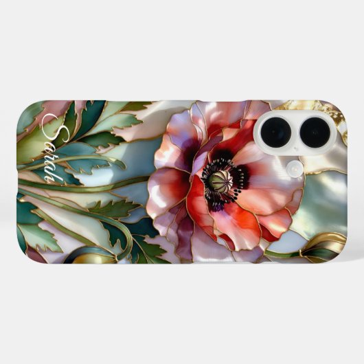 Personalized Poppy Flower Phone Case Floral Case-Mate iPhoneケース (裏面 (横))