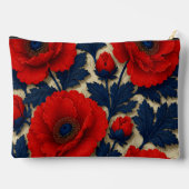 Personalized Poppy Flower Red Floral Monogram アクセサリーポーチ (裏面)