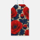 Personalized Poppy Flower Red Floral Monogram ギフトタグ (裏面)
