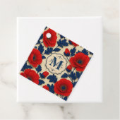 Personalized Poppy Flower Red Floral Monogram フェイバータグ (インサイチュ)