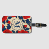 Personalized Poppy Flower Red Floral Monogram ラゲッジタグ (正面横)