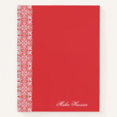Personalized Poppy Red Floral Notebook   ノートブック (正面)