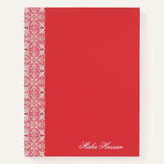 Personalized Poppy Red Floral Notebook   ノートブック
